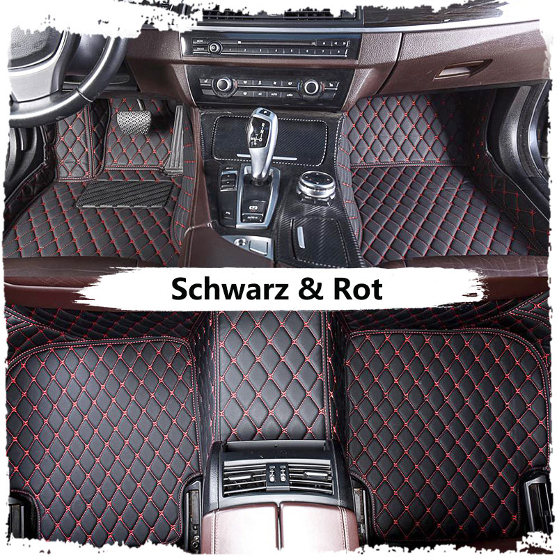 Schwarz & Rot Luxus Individuelle Auto-Fußmatten – Witamats