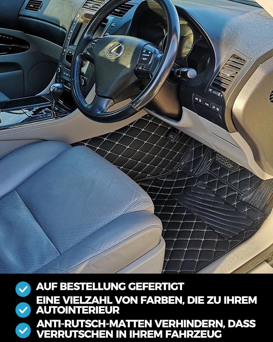 Schwarz & Rot Luxus Double Layer Individuelle Auto-Fußmatten – Witamats
