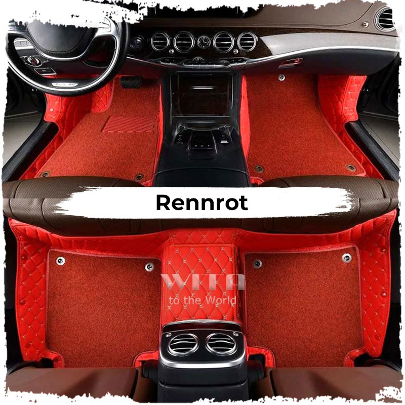 Rennrot Luxus Double Layer Individuelle Auto-Fußmatten – Witamats